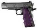 Hogue 45006 Rubber Grip with Finger Grooves 1911 Government Textured Purple