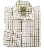 Beretta Men's Classic Drip Dry Long Sleeve Shirt in Fancy Beige Check in Large