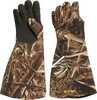 Material: Neoprene Size: X-Large Color: Realtree XTRA Max5 Other FEATURES:: Rubber Palm, GAUNTLER Cuff, Waterproof Seams