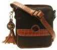 Concealed Carrie Microfiber Brown Crocodile Crossbody Compact