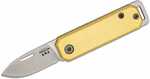 Bear & Son Slip Joint Folder 1.5" Yellow/ Stainless Steel Aluminum Handle
