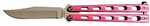 Bear & Son Butterfly Knife 3.58" Pink/SS Clip Point