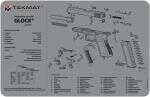 TEKMAT Armorers Bench Mat 11"X17" for Glock Gen4 Grey