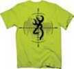 Browning Men's Crosshair Buckmark Short Sleeve T Shirt Medium Cotton Safety Green