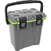 Material: Injection MLDED Size: 20 Quart Color: Dark Gray/Green DIMENSIONS: 19"X13"X18" Other FEATURES:: Cut Out For Easy Carry Secure Press & Pull LATCHES Tall & Slender Built In SS Bottle Opener Mad...