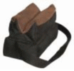 The Outdoor Connection Fat Bag Bench Filled Black Fabric/Leather W/Strap Md: BRB2F-28215