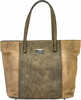 Type/Color: Open Tote/Brown Size/Finish: 15.5"W X 11H" X 6D" LADIES: Y Other FEATURES:: CCW Compartment 13"W X 9"H 1 Large Zipper Pocket 2 Open Phone Pockets Reinforced Bottom W/ 4 Metal Feet  Handle-...