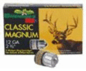 "12 ga.;2 3/4 in.;1 1/8 oz.;Suitable for smooth and rifled barrels.;Range of 70+ yards for hitting moose