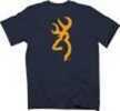 BG MEN'S T-Shirt W/Buck Mark Logo Small Navy Blue/Gold