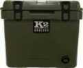 Material: Roto Molded Size: 30 Quart Color: Duck Boat Green DIMENSIONS: 20.2"X18.2"X16" Other FEATURES:: SNOBLOWN Insulation, ICEVAULT Gasket, LOCKAWAY Lid Design To Keep Hot Hot & Cold Cold, POSITRAC...