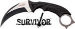 Mc Survivor 4" HAWKBILL Blade W/Sheath Black/STONEWASH